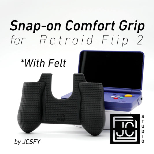 Felt Retroid Flip 2 Grip Snap-on Thick Comfort Grip Case with Felt Wrap Ergonomic RP Flip 2 Handheld Deluxe