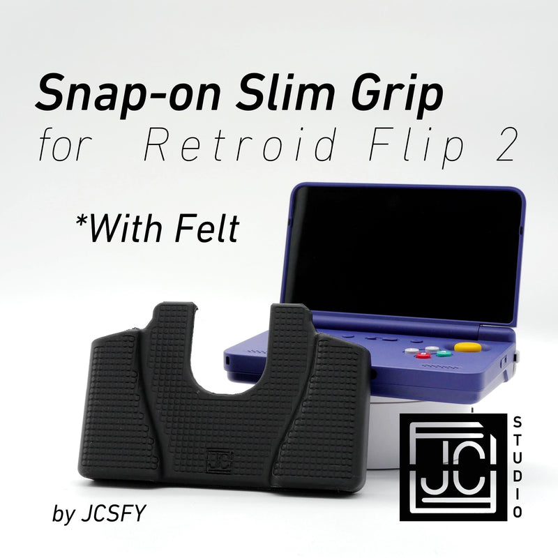 Felt Retroid Flip 2 Grip Snap-on Slim Comfort Grip Case with Felt Wrap Ergonomic RP Flip 2 Handheld Deluxe | Fits Official Flip 2 Carry Case