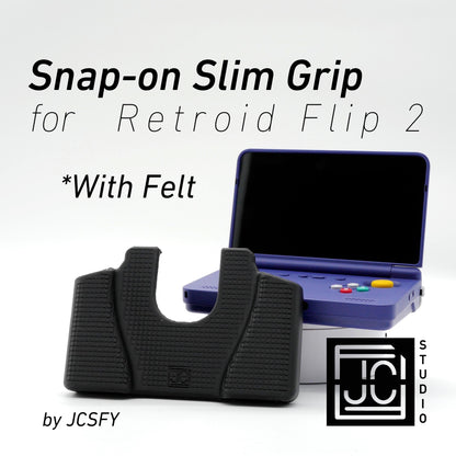 Felt Retroid Flip 2 Grip Snap-on Slim Comfort Grip Case with Felt Wrap Ergonomic RP Flip 2 Handheld Deluxe | Fits Official Flip 2 Carry Case