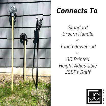 Orb Twisted Cage Staff Kit for Cosplay Wizard Convention Events | Removable Top Piece Topper | 3D Print  Modular Wizard Cane Walker by JCSFY