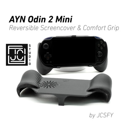 Ayn Odin 2 Mini Grip 2-in-1 Reversible Screen Cover & Thick Comfort Grip Case Ergonomic Odin 2 Mini Handheld 2n1 Deluxe