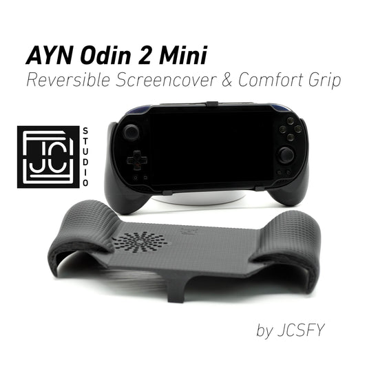 Ayn Odin 2 Mini Grip 2-in-1 Reversible Screen Cover & Thick Comfort Grip Case Ergonomic Odin 2 Mini Handheld 2n1 Deluxe