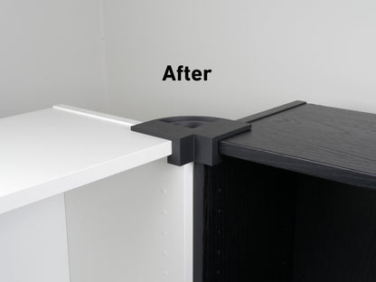 IKEA Billy Bookshelf 90 Degree Corner Hook Clip Aligner Shelves White Black Dark Gray Walnut IKEA Billy Easy Pressure Fit Tool No Screw