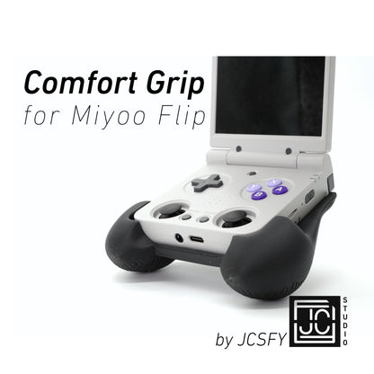 Comfort Grip for Miyoo Flip by JCSFY Textured Handles Black Miyoo Flip Hand Held Thick Color | Slots Into Mobile Gaming Device