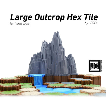 Large Outcrop Hero Scape Single Hex Obstacle | Tabletop Terrain Structure Piece | Miniature Board Game | DnD Role Play Game for heroscape