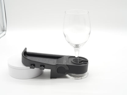 Wine Glass Holder Attachment Tabletop Game Station Modular Add-On | Dice Tower | Board Game Organizer Tokens Cards DnD | WyldForm SpaceBar