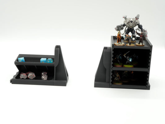 Dungeon Master Full Bundle Tabletop Game Station Modular Gaming | Dice Tower | Board Game Organizer Tokens and Cards DnD | WyldForm SpaceBar