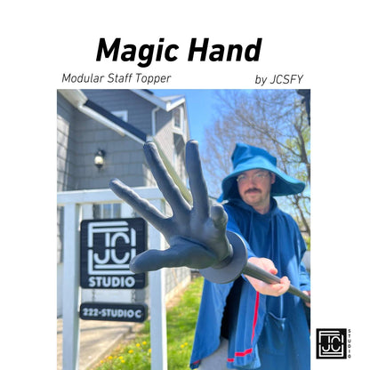 Mage Hand Staff Topper for Cosplay Sorcerer DnD Wizard | Orb Holding Hand Walking Stick Elf Elden Wand| 3D Printed Fantasy Cane Kit by JCSFY