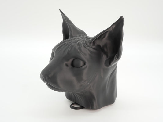 Sphynx Cat Head Staff Topper for Cosplay Wizard Druid Witch | Fantasy Feline Cane Kit Kitten Egypt | 3D Printed Magical Accessory by JCSFY