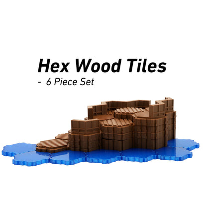 Wood Hexes Hero Scape Land Tiles | Tabletop Terrain Hex Piece | HeroScape Upgrade Board Game | DnD Role Play Game Battletech Planeswalkers