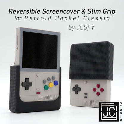 Retroid Pocket Classic Reversible Screen Cover Slim Chin Grip Felt Screen Protector | Gaming Handheld Protection with Fun Textured Pattern