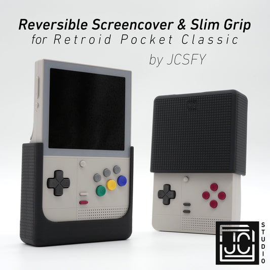 Retroid Pocket Classic Reversible Screen Cover Slim Chin Grip Felt Screen Protector | Gaming Handheld Protection with Fun Textured Pattern