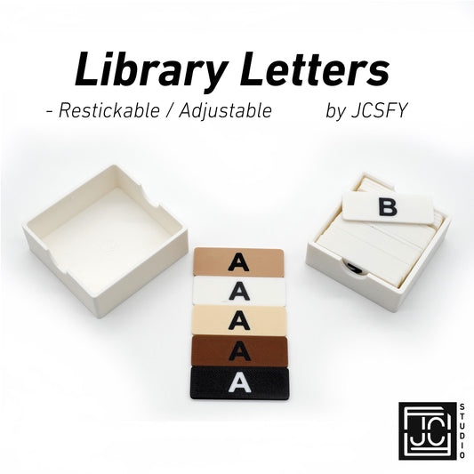 Universal Bookshelf Tags with Letters Genre and Color Match IKEA Shelving | Label your Library with Re-Sticking adhesive Letters by JCSFY