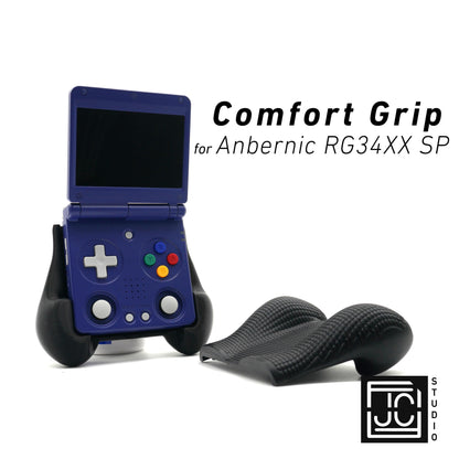 Comfort Grip for RG34XX SP by JCSFY Textured Handles Black Anbernic SP Hand Held Thick Color | Slots Into Mobile Gaming Device