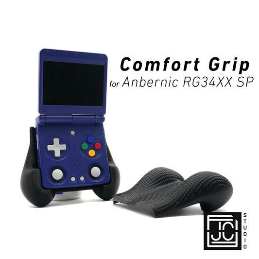 Comfort Grip for RG34XX SP by JCSFY Textured Handles Black Anbernic SP Hand Held Thick Color | Slots Into Mobile Gaming Device