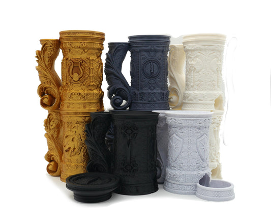 Sorcerer Tankard Dice Tower and Can Holder with Dice Vault | Fates End RolePlay RP Gamer Mug Roll Gift Storage DND Classes from JCSFY