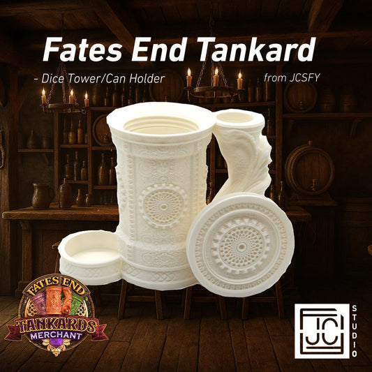 Artificer Tankard Dice Tower and Can Holder with Dice Vault | Fates End RolePlay RP Gamer Mug Roll Gift Storage DND Classes from JCSFY