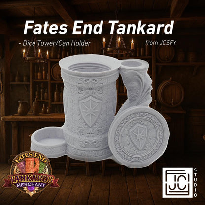 Paladin Themed Tankard Dice Tower and Can Holder with Dice Vault | Fates End RolePlay RP Gamer Mug Roll Gift Storage DND Classes from JCSFY