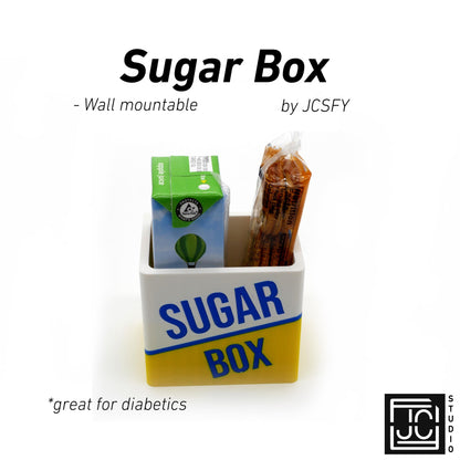 Juice Box Wall Storage Holder | Nightstand Snack Bin for Low Blood Sugar | Bedroom Hallway Mount | Energy Box Organizer Sugar Box by JCSFY