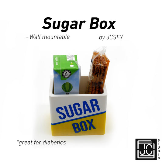 Juice Box Wall Storage Holder | Nightstand Snack Bin for Low Blood Sugar | Bedroom Hallway Mount | Energy Box Organizer Sugar Box by JCSFY
