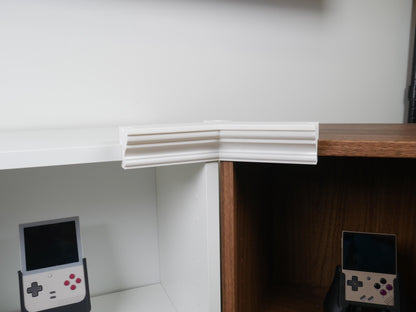 45 Degree Crown Molding Corner Upgrade | Works with JCSFY IKEA Billy Crown Molding | Add Corner Fitment to Top Trim Kit | Shelf Alignment