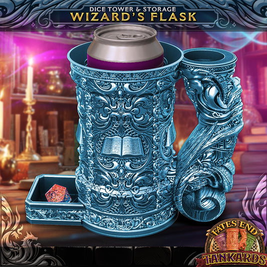 Wizard Tankard Dice Tower and Can Holder with Dice Vault | Fates End RolePlay RP Gamer Mug Roll Gift Storage DND Classes from JCSFY