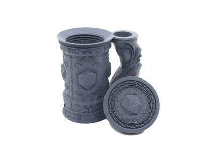 D20 Critical Tankard Dice Tower and Can Holder with Dice Vault | Fates End RolePlay RP Gamer Mug Roll Gift Storage DND Classes from JCSFY