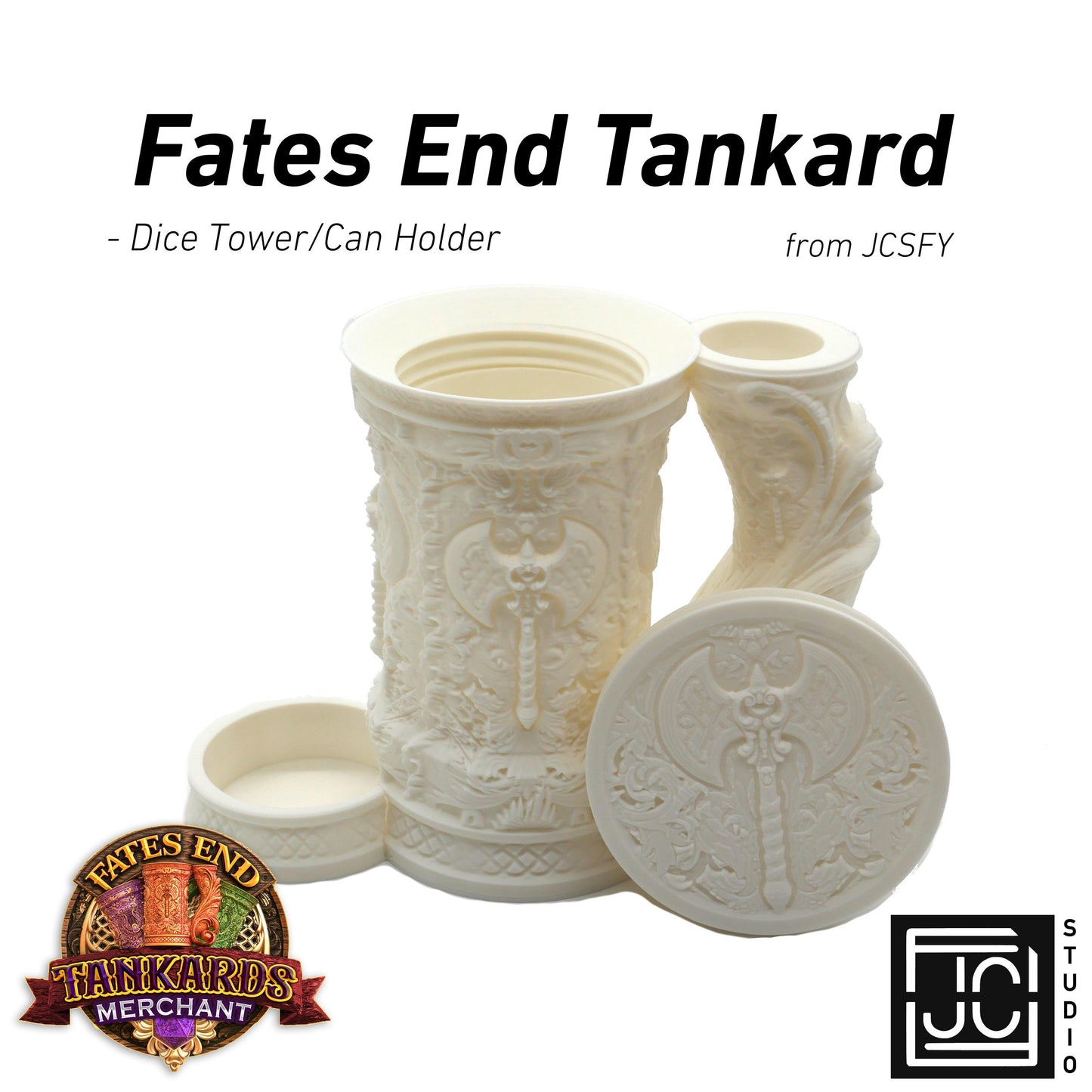 Barbarian Tankard Dice Tower and Can Holder with Dice Vault | Fates End RolePlay RP Gamer Mug Roll Gift Storage DND Classes from JCSFY
