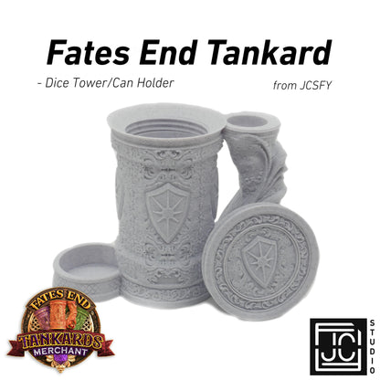 Paladin Themed Tankard Dice Tower and Can Holder with Dice Vault | Fates End RolePlay RP Gamer Mug Roll Gift Storage DND Classes from JCSFY