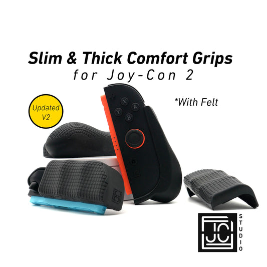 Comfort Felt Grips for Nintendo Switch 2 Joy-Con 2 Slim and Thick Slide On Handles Fits in Dock | Ergonomics with Textured Pattern V2