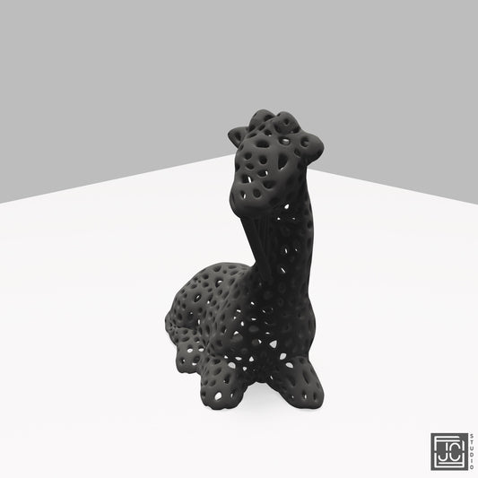 Giraffe Voronoi Figurine - Modern Math Art Decor 3.2 Inches Tall - Wildlife Desk Sculpture - JCSFY 3D Printed