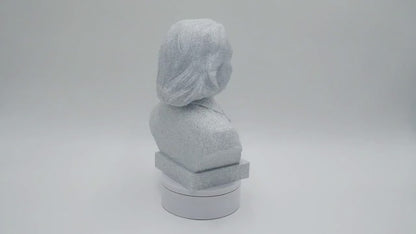 Michio Kaku Bust Sculpture – 3D Printed Bust | Paintable Marble Statue for Science Office Decor