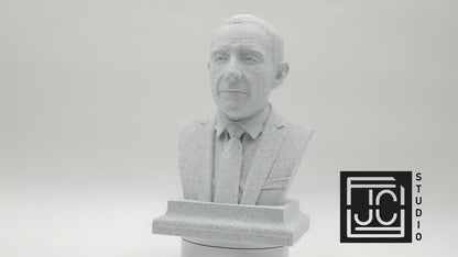 Oppenheimer Bust Sculpture – 3D Printed Physicist Statue For Home Office Decor