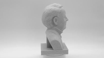 Thomas Edison Bust – 3D Printed Inventor Sculpture | Dry Brush Painted Decor